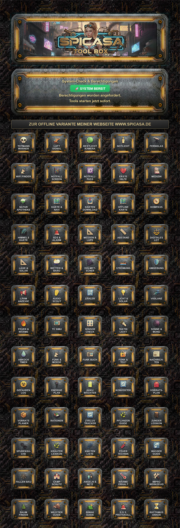 Alle Tools der Spicasa Toolbox
